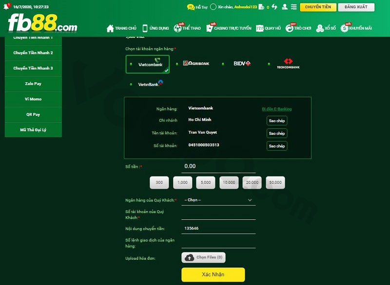 bí quyết nạp tiền fb88 một cách chính xác và hiệu quả nhất để thành công 3 điền thông tin để làm lệnh xác nhận chuyển tiền