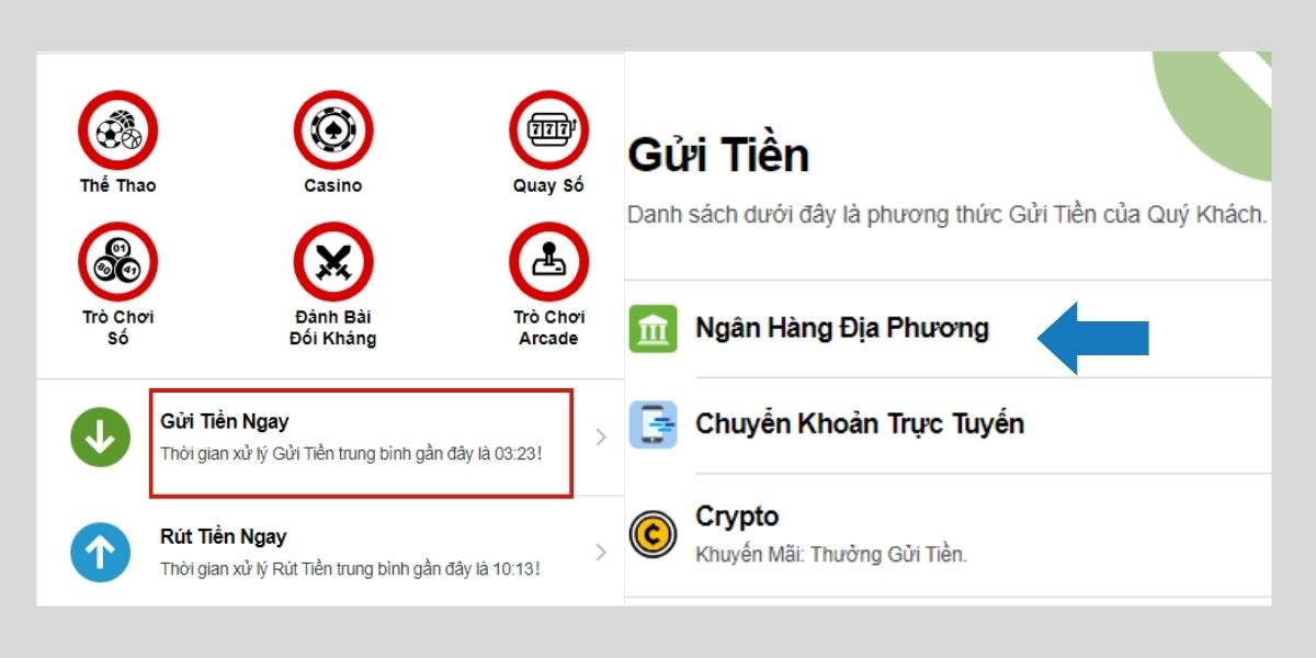 hướng dẫn nạp tiền kto nhanh chóng trong 3 bước 1 nạp tiền kto qua ngân hàng địa phương