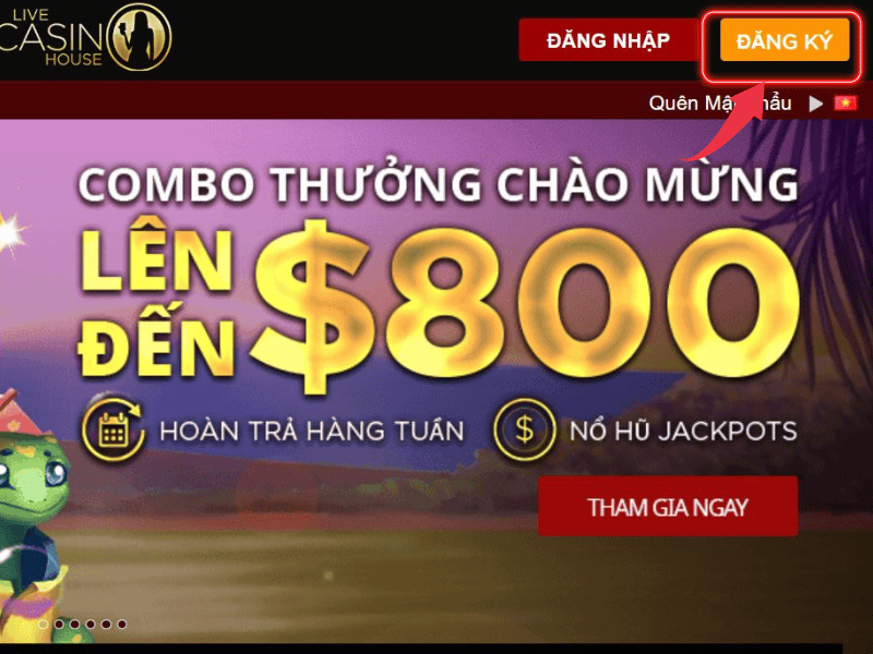 hướng dẫn đăng ký live casino house nhanh chóng 2 chọn nút đăng ký