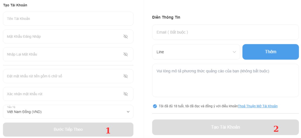 đại lý 8xbet là gì? cách trở thành đại lý chính thức tại 8xbet 2 điền thông tin đăng ký đại lý 8xbet