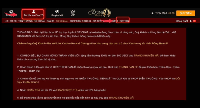 hướng dẫn rút tiền live casino house an toàn chỉ với 4 bước 2 hướng dẫn rút tiền live casino house