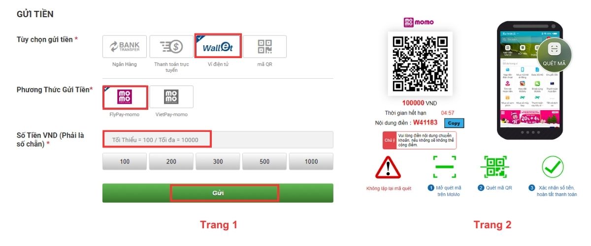 hướng dẫn nạp tiền cmd368 nhanh chóng trong 3 phút 6 nạp tiền cmd368 bằng ví điện tử