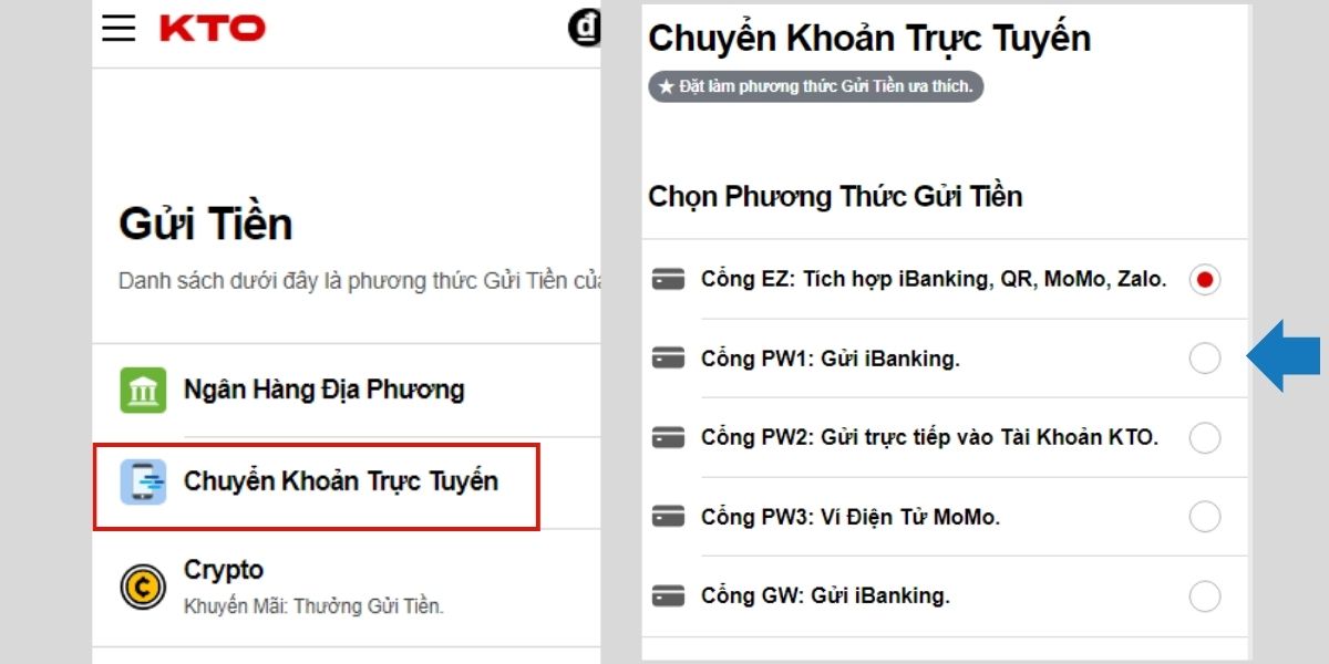 hướng dẫn nạp tiền kto nhanh chóng trong 3 bước 3 nạp tiền kto qua chuyển khoản trực tuyến