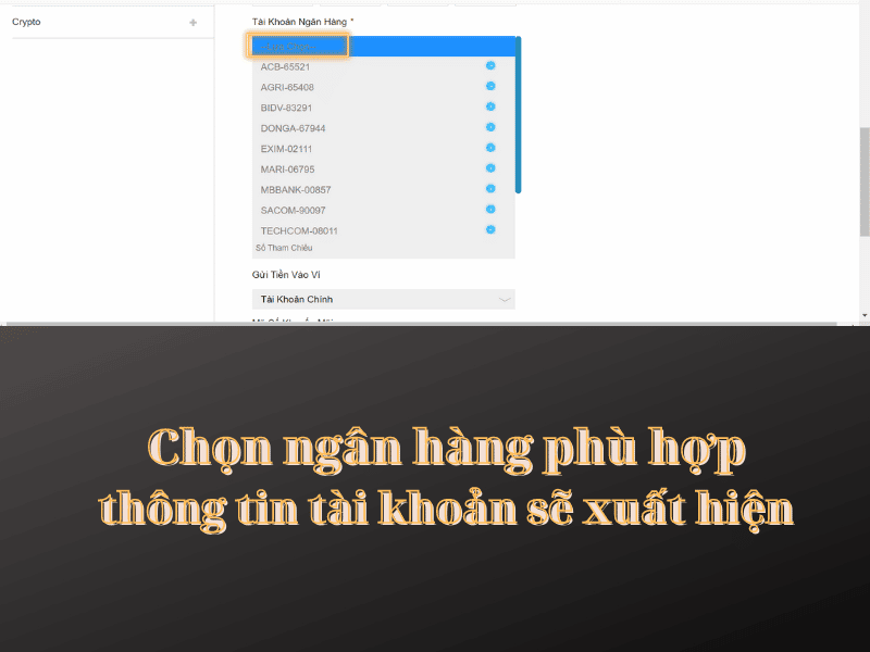 nạp tiền w88 cực nhanh và thành công 100% 4 thông tin tài khoản ngân hàng chuyển tiền w88
